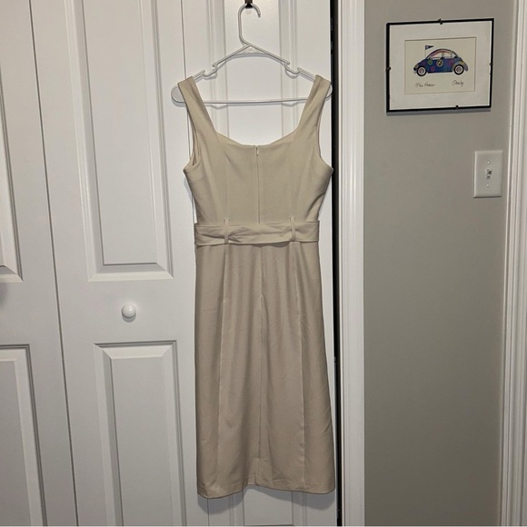 NWT Banana Republic Cream Belted Midi Sheath Dress - Picture 3 of 10